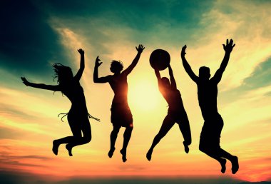 İnsanlar Beach parti yaz konsepti