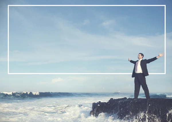 Businessman Standing Alone — Stock Photo, Image