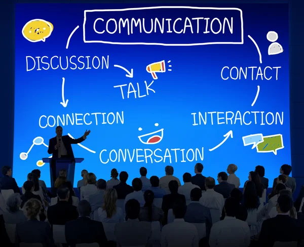 Kommunikation diskussion kontakta koncept — Stockfoto