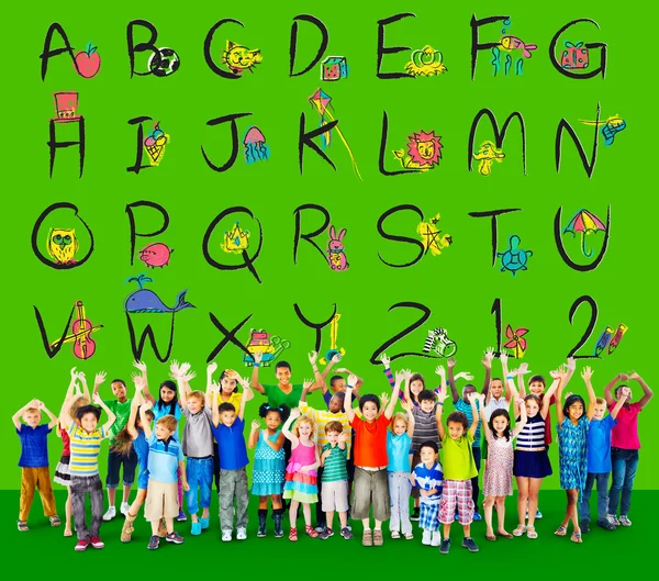 Koncepce vzdělávání anglické abecedy — Stock fotografie