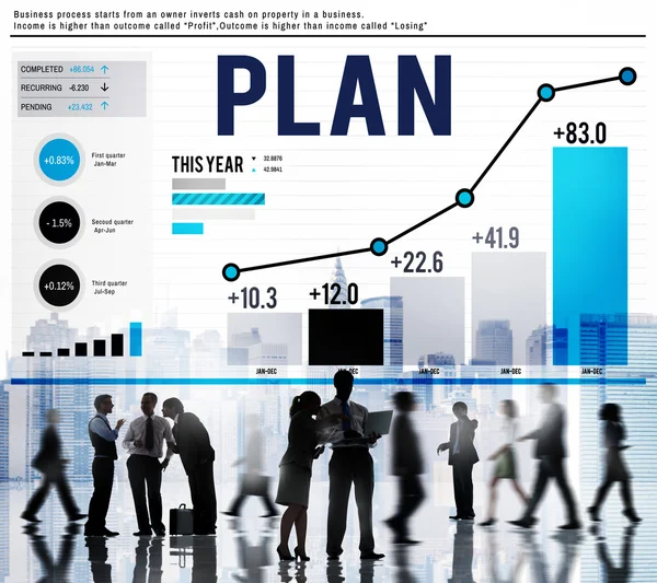 Concepto de éxito del plan de negocio — Foto de Stock