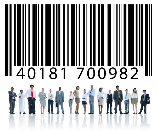 Barcode Geschäftsleute Einkaufskonzept — Stockfoto