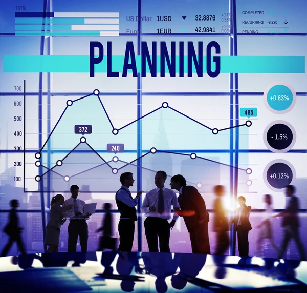 Plan, planowanie strategii marketingowych koncepcji — Zdjęcie stockowe