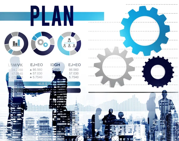 Concepto de solución de proceso de planificación de plan — Foto de Stock