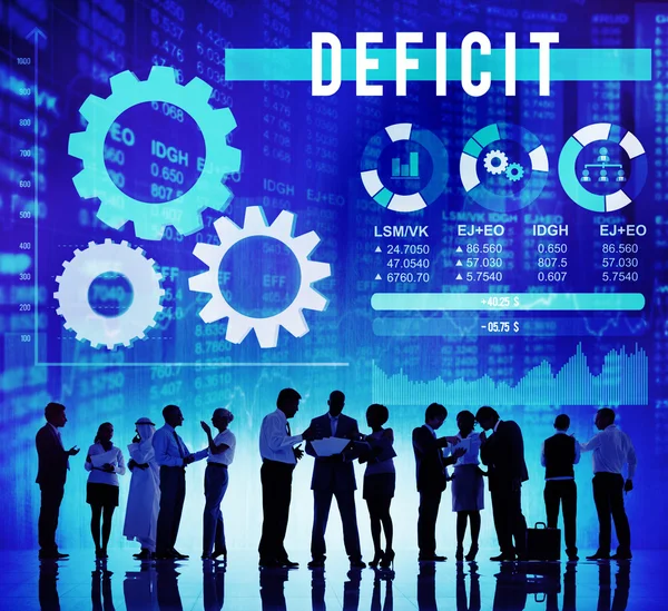 Deficit di denaro finanziario Concetto economico — Foto Stock