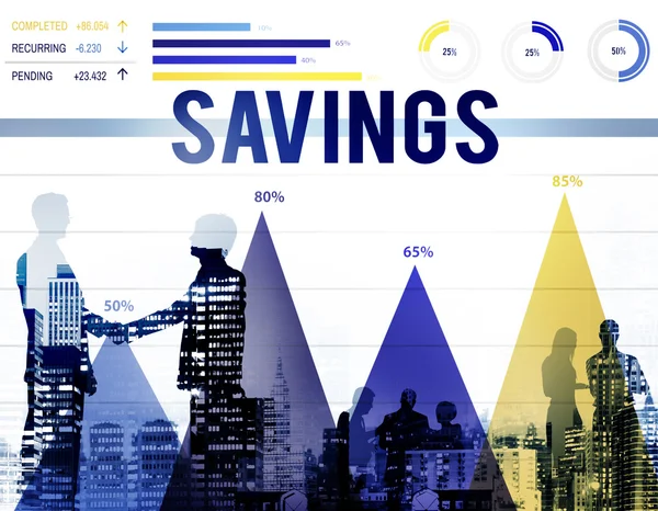 Концепция сбережения банковских денег — стоковое фото