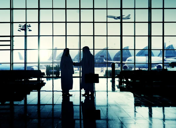 International Airport Handshake Concept — Stock Photo, Image