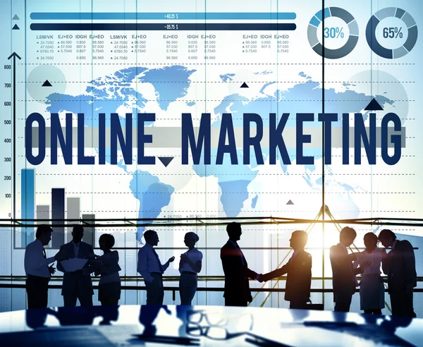 Online Marketing-kereskedelem fogalma — Stock Fotó