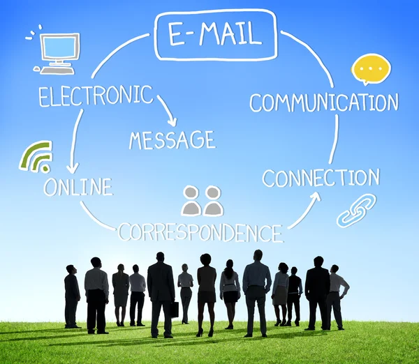 Conceito de comunicação de conteúdo de dados de e-mail — Fotografia de Stock