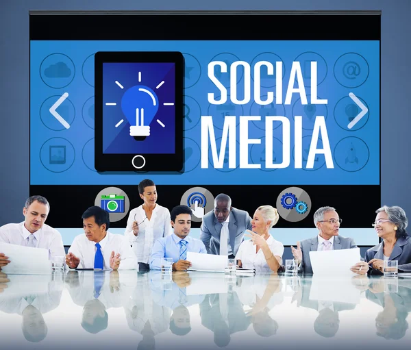Sociale Media en sociale netwerken Concept — Stockfoto