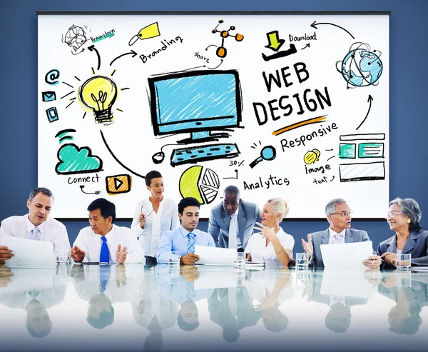 Web Design και την έννοια της ανάπτυξης Web — Φωτογραφία Αρχείου