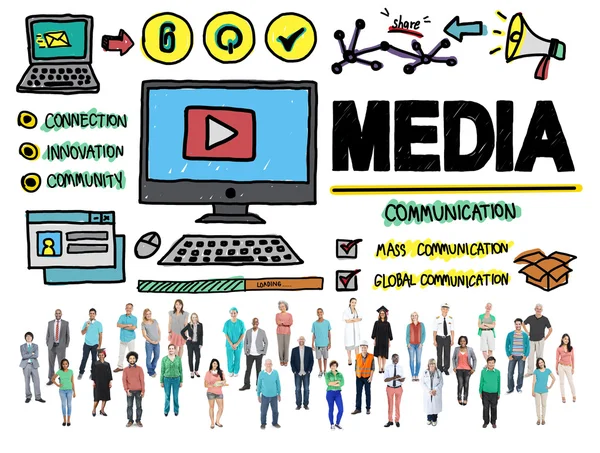 Mediální zařízení komunikační koncept — Stock fotografie