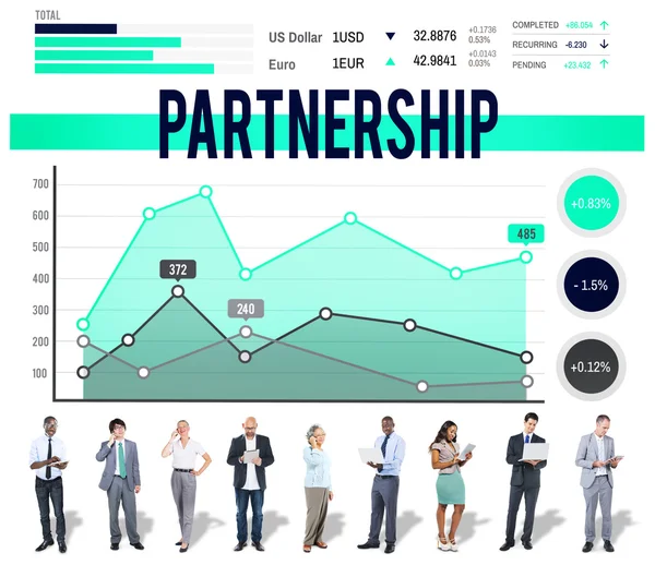 Konzept der partnerschaftlichen Zusammenarbeit im Team — Stockfoto
