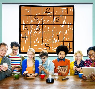 Sudoku Bulmaca çözme eğlence kavramı