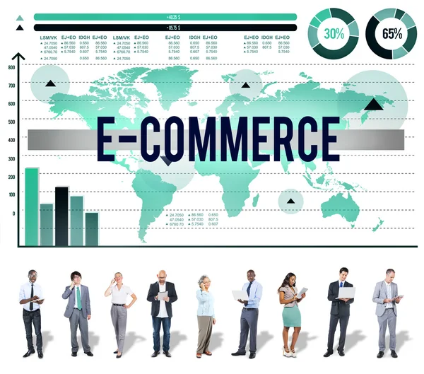 Koncepcja sieci E-Commerce — Zdjęcie stockowe