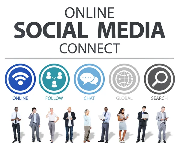 Online szociális Media Connect koncepció — Stock Fotó