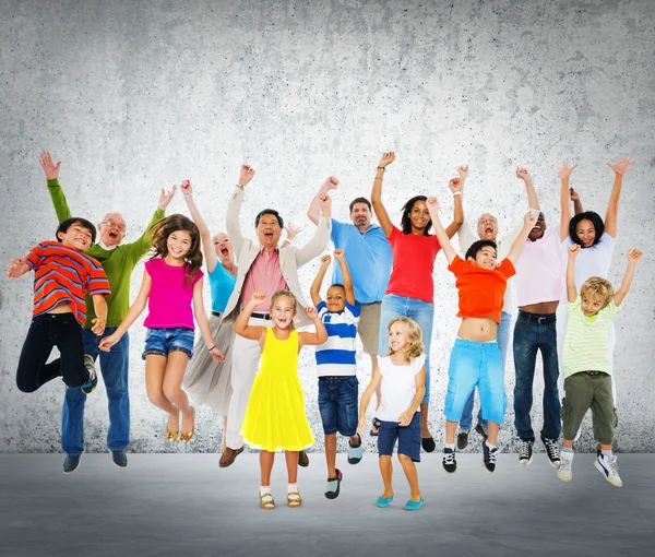 Children Celebration Jumping — Stock Photo, Image