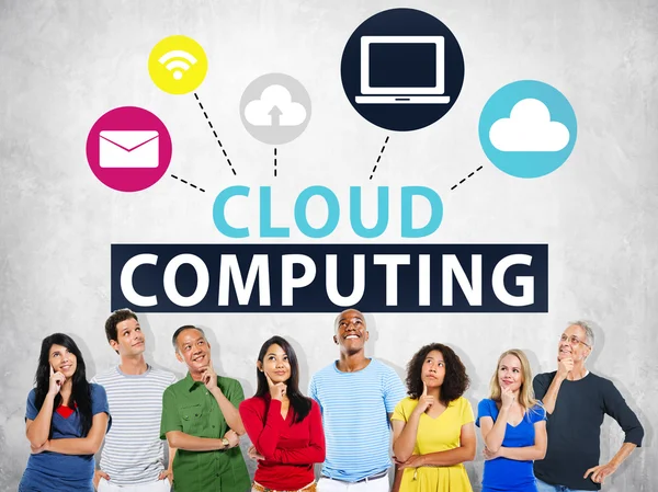 Konsep Cloud Computing Network — Stok Foto