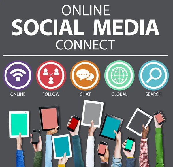 Online Social Media Connect — Fotografie, imagine de stoc