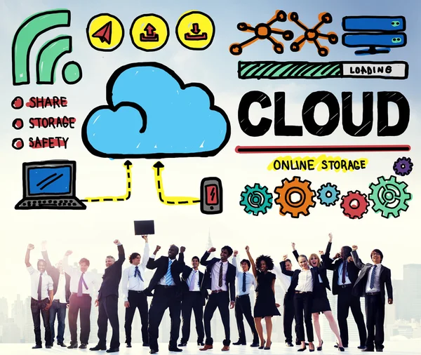 Concepto de almacenamiento de red en la nube —  Fotos de Stock