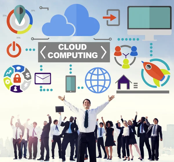 Concetto online di rete cloud — Foto Stock