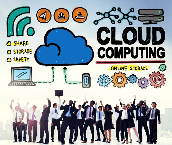Cloud Computing Connection Network Concepto de almacenamiento de Internet —  Fotos de Stock
