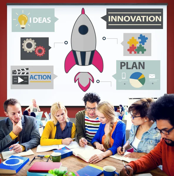 Innovatie Planning ideeën actie lancering opstarten Concept — Stockfoto