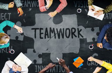 Ekip çalışması takım bağlantı Concep