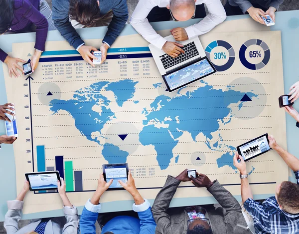 Concepto Gráfico de Negocios Globales — Foto de Stock