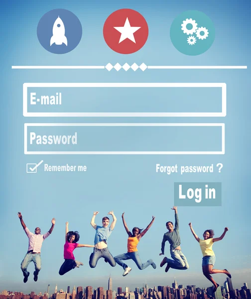 E-Mail-Identitätskennzeichen in Webseite — Stockfoto