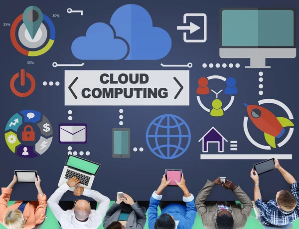 Cloud Computing Network Concepto de almacenamiento en línea de Internet — Foto de Stock