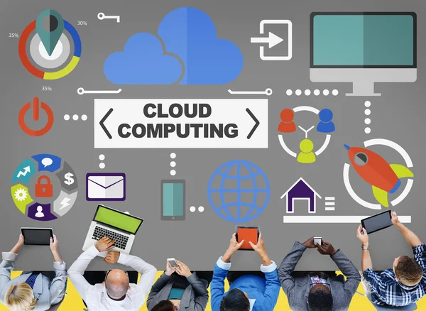 Cloud Computing Network Concepto de almacenamiento en línea de Internet — Foto de Stock