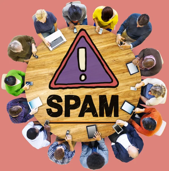 Spam probléma vírus Online Malware szaggató köhögés koncepció — Stock Fotó