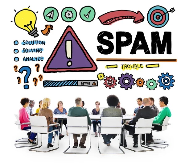 Spam probléma vírus Online Malware szaggató köhögés koncepció — Stock Fotó