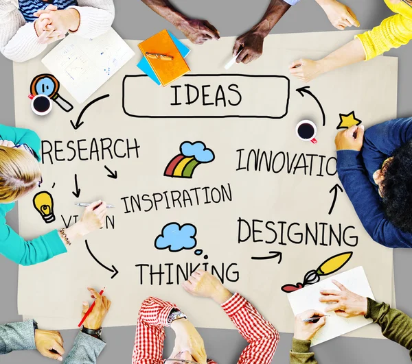 Ideas Pensamiento Innovación Motivación Tácticas Concepto — Foto de Stock