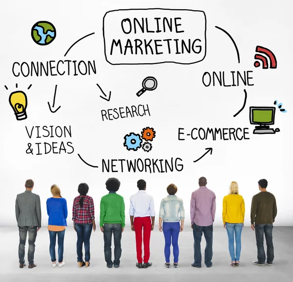 Koncept E-commerce obchodní strategie online marketingu — Stock fotografie