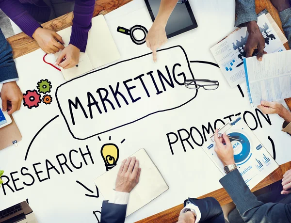 Marknadsföring Management marknadsföring Branding kampanj koncept — Stockfoto