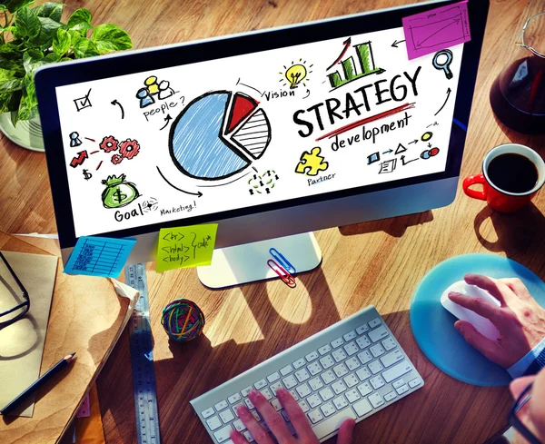 Strategy Development Goal Marketing Vision Planning Man Concept — Stock Photo, Image