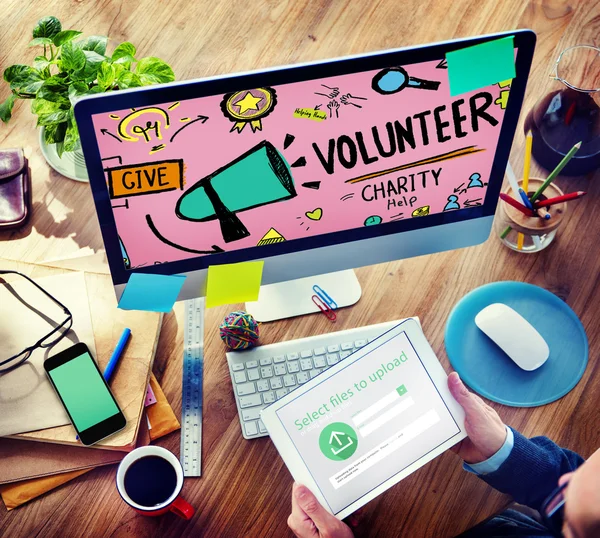 Volunteer Charity Help Sharing Giving Donate Assisting Concept — Stock Photo, Image