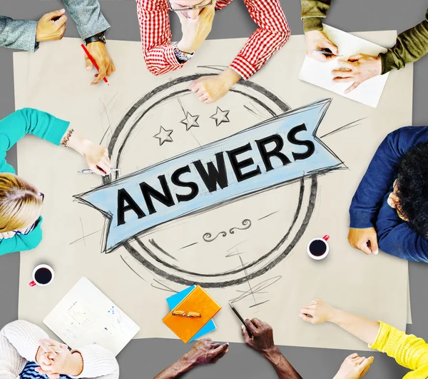 Answers Explanation Question Opinion Suggestion Concept — Stock Photo, Image