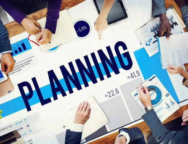 Communicatieconcept Planning vergadering — Stockfoto