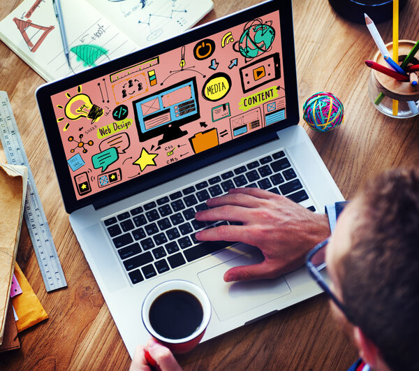 Web Design Media Content Light Bulb Inspiration Concept