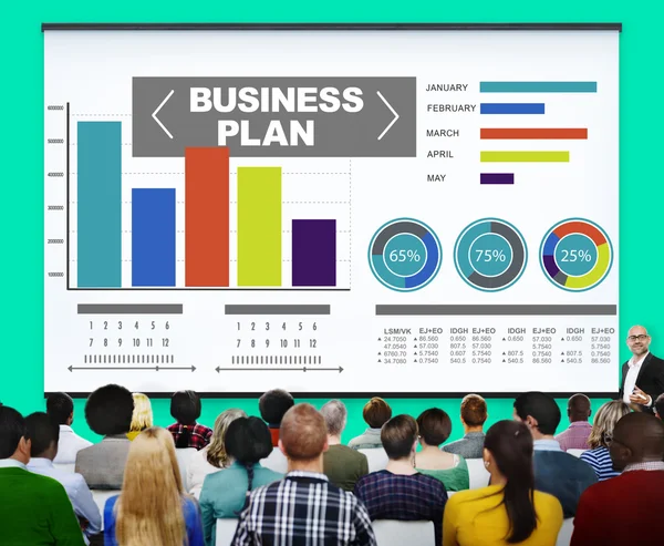 Plano de negócios Bar Graph Data Development Information Concept — Fotografia de Stock