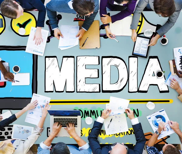 Media Devices Mess Communication Multimedia Concept — Stock Photo, Image