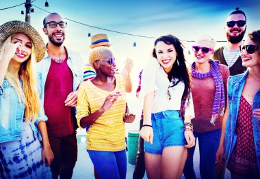 Dostluk dans Beach mutluluk kavramı