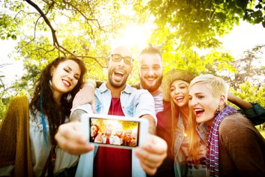 Arkadaşlık beraberlik Selfies yaz