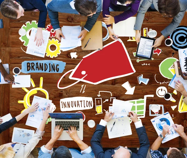 Branding marketing reclame identiteit business handelsmerk — Stockfoto