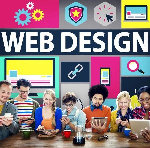 Web utveckling stil idéer gränssnitt designkoncept — Stockfoto