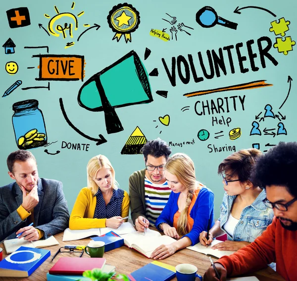 Volunteer Charity Help Sharing Giving Donate Assisting Concept — Stock Photo, Image