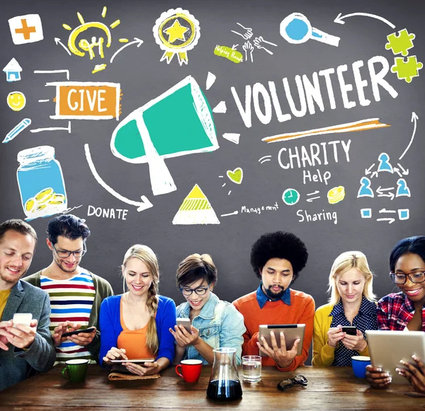 Volunteer Charity Help Sharing Giving Donate Assisting Concept — Stock Photo, Image